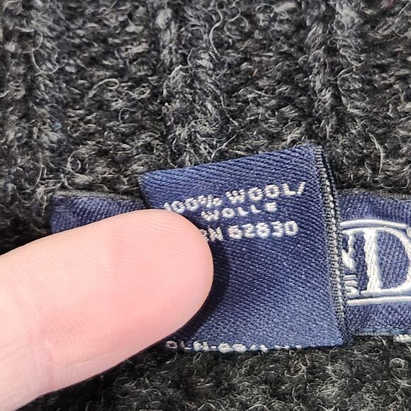 Lands End Mens M Medium 100% Wool Cableknit Fair Isle Nordic Crewneck Sweater - Picture 8 of 13